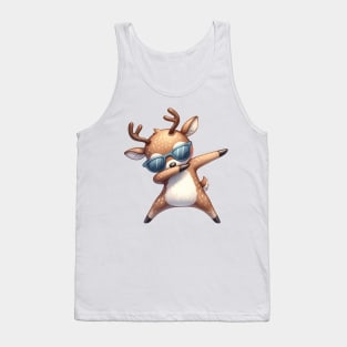 Christmas Reindeer Dabbing Dance Tank Top